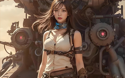 今日美圖：機(jī)甲風(fēng)少女戰(zhàn)士NX7亮相！全息櫻花下的賽博薔薇覺醒